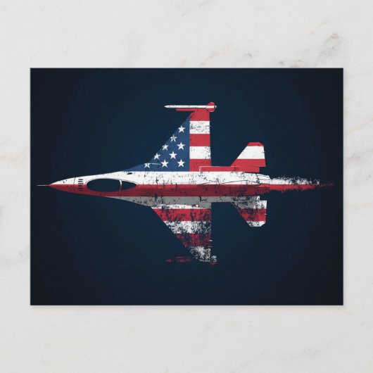 Verjaardag VS Patriottisch straaljager Briefkaart (Voorkant)