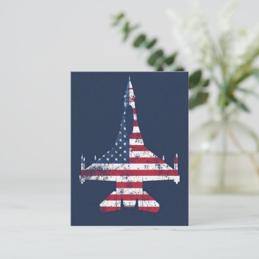 Verjaardag VS Patriottisch straaljager Briefkaart (Staand voorkant)