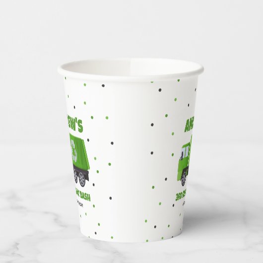 Verjaardag vuilniswagen papieren bekers (Links)