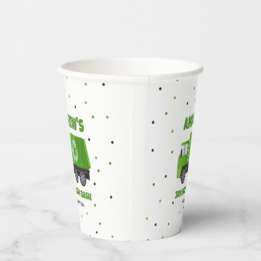 Verjaardag vuilniswagen papieren bekers (Rechts)