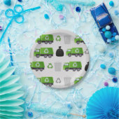 Verjaardag vuilniswagen papieren bordje (Feest)