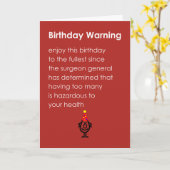 Verjaardag Waarschuwing Een Grappig Gelukkige Verj Kaart (Gele Bloem)