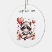 Verjaardag Wasbeer Piloot Keramisch Ornament (Links)