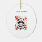 Verjaardag Wasbeer Piloot Keramisch Ornament (Links)