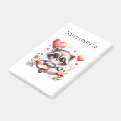 Verjaardag Wasbeer Piloot Post-it® Notes (Schuin)