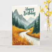 Verjaardag Watercolor Pad Kaart (Gele Bloem)