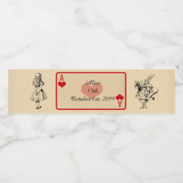 Verjaardag Waterfles Label, Alice Wonderland Waterfles Etiket