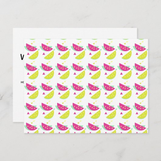 Verjaardag Watermeloen Limonade Briefkaart (Voorkant / Achterkant)