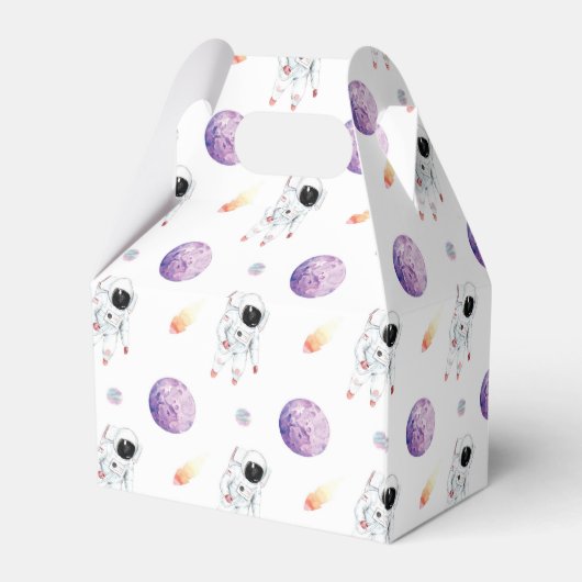 Verjaardag waterverf astronaut Galaxy Bedankdoosjes (Achterkant)