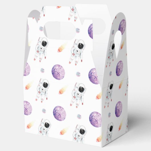 Verjaardag waterverf astronaut Galaxy Bedankdoosjes (Geopend)