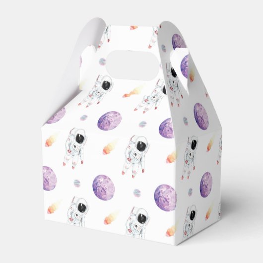 Verjaardag waterverf astronaut Galaxy Bedankdoosjes (Voorkant Zijde)