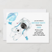 Verjaardag waterverf astronaut Galaxy Kaart (Voorkant)