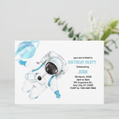 Verjaardag waterverf astronaut Galaxy Kaart (Staand voorkant)