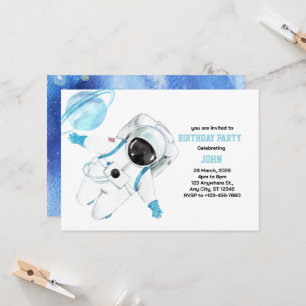 Verjaardag waterverf astronaut Galaxy Kaart