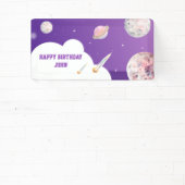 Verjaardag waterverf astronaut Galaxy Spandoek (Insitu)