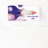 Verjaardag waterverf astronaut Galaxy Spandoek (Insitu)