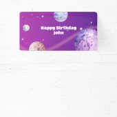 Verjaardag waterverf astronaut Galaxy Spandoek (Insitu)