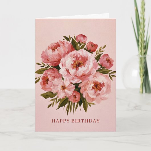 Verjaardag waterverf bloem kaart (Voorkant)