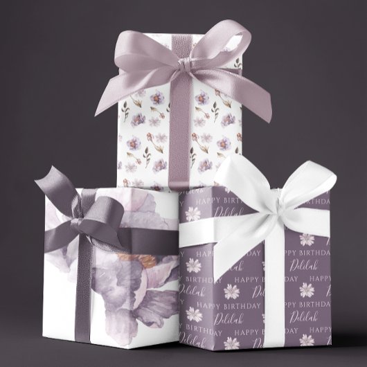 Verjaardag Waterverf Bloem Verpakkingsvellen Inpakpapier Vel