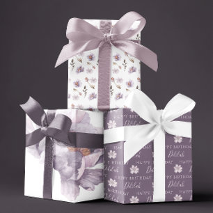 Verjaardag Waterverf Bloemige Inpakpapier Vellen