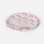 Verjaardag Waterverf Bow Schattige Roze Papieren Bordje (Gekanteld)