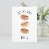 Verjaardag Waterverf Chocolade Koekjes Kaart (Staand voorkant)