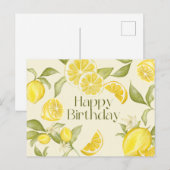 Verjaardag Waterverf Citroenen, Citroenenbloesem Briefkaart (Voorkant / Achterkant)