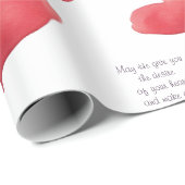 Verjaardag Waterverf Hart | Rood en Paarse Cadeaupapier (Rol Hoek)