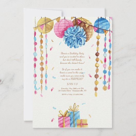 Verjaardag Waterverf Kaart (Voorkant)