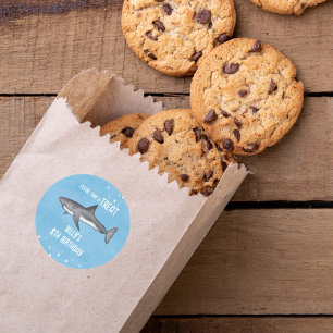 Verjaardag Waterverf onder het Zee Ocean Sharks Ronde Sticker