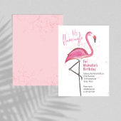 Verjaardag Waterverf Pink Tropical Beach Flamingo Kaart