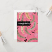 Verjaardag Waterverf Plaintains Mangu Kaart (Voorkant / Achterkant in situ)