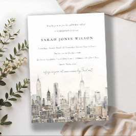 Verjaardag Waterverf skyline van New York Kaart