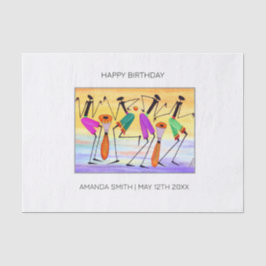 Verjaardag, Waterverf uitdrukking van geluk Tissuepapier