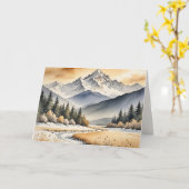 Verjaardag Waterverf Winter Mountain Valley Kaart (Gele Bloem)