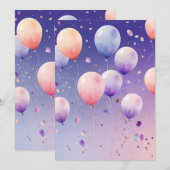 Verjaardag waterverf Wonderland Kaart (Voorkant / Achterkant)