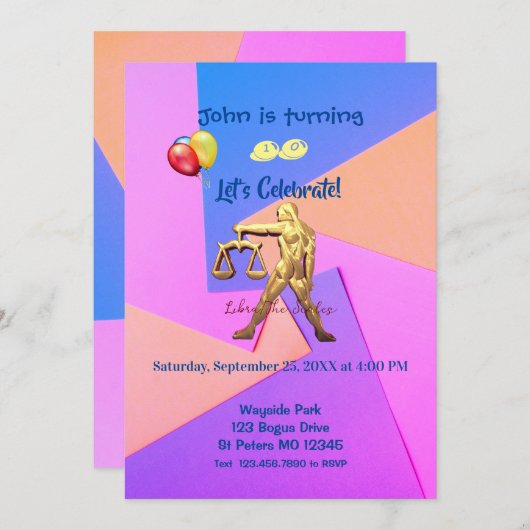 Verjaardag - Weegschaal (23 september – 22 oktober Kaart (Voorkant / Achterkant)