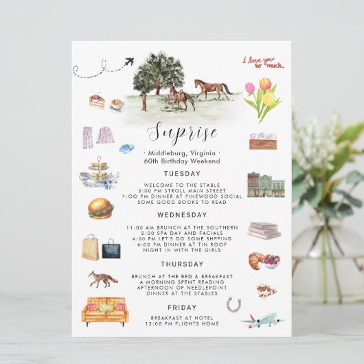 Verjaardag Weekend Route | Ruitersport Kaart (Staand voorkant)