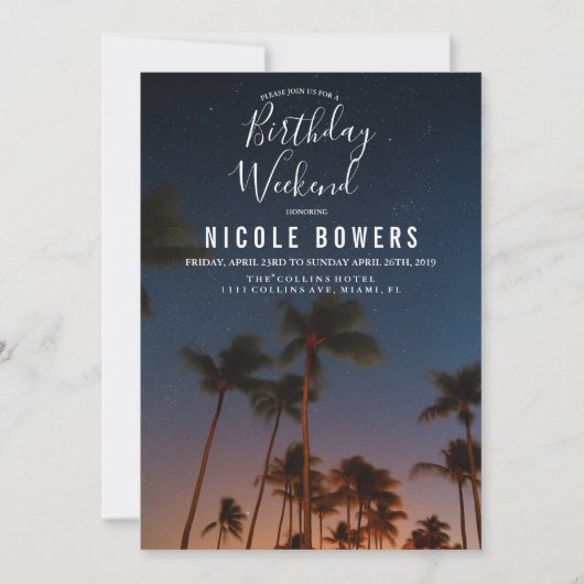 Verjaardag Weekend Tropische uitnodiging (Voorkant)