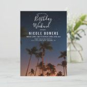 Verjaardag Weekend Tropische uitnodiging (Staand voorkant)