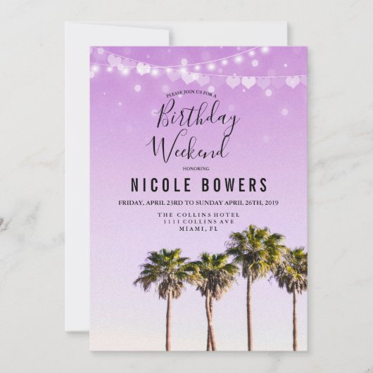 Verjaardag Weekend Tropische uitnodiging (Voorkant)