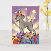 Verjaardag Weimaraner Kaart (Gele Bloem)