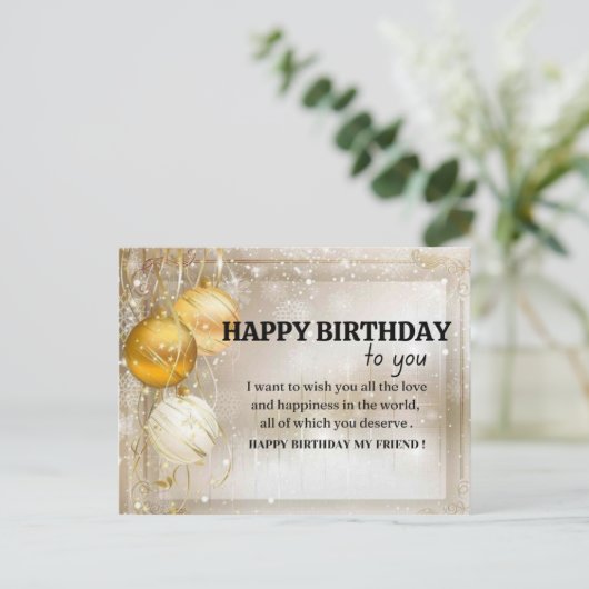 VERJAARDAG WENS KAART (Staand voorkant)