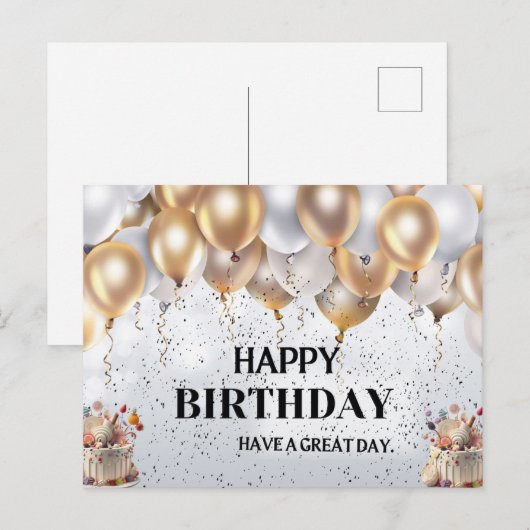 VERJAARDAG WENS KAART (Voorkant / Achterkant)