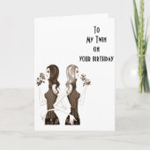 **VERJAARDAG WENSEN AAN MIJN TWEELINGZUS** KAART (Voorkant)