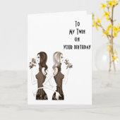 **VERJAARDAG WENSEN AAN MIJN TWEELINGZUS** KAART (Gele Bloem)