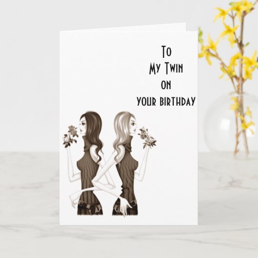 **VERJAARDAG WENSEN AAN MIJN TWEELINGZUS** KAART (Gele Bloem)