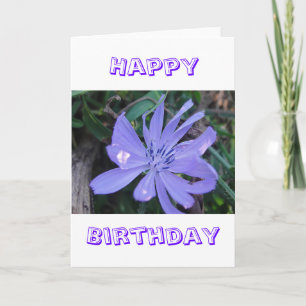 Verjaardag wenskaart blauw wildflower kaart