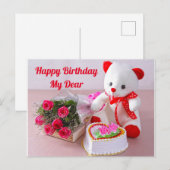 Verjaardag wenskaart briefkaart (Voorkant / Achterkant)