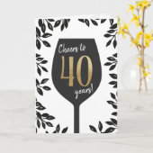 Verjaardag Wenskaart Proost op 40 jaar! Kaart (Gele Bloem)